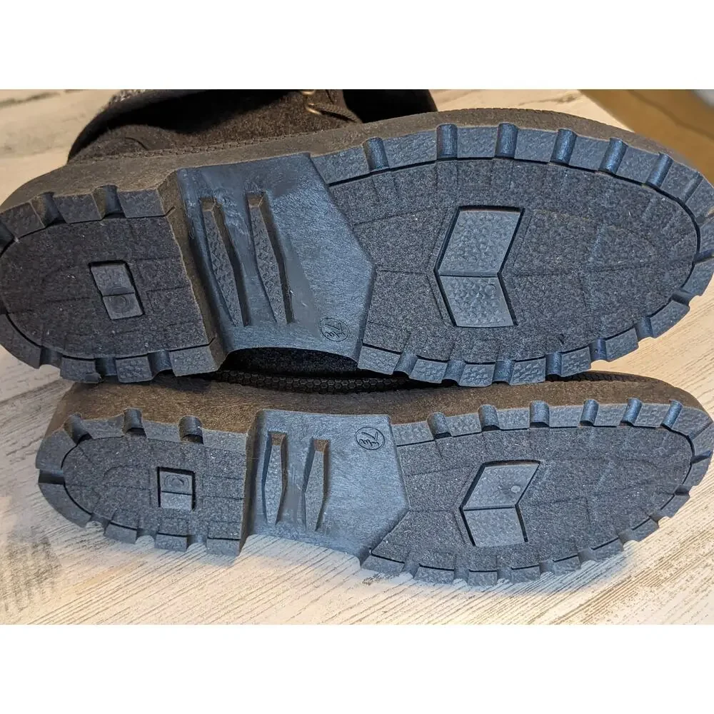 Rocket Dog Women's 7.5 Charcoal Gray Knit‑Cuff Lace‑Up Winter Boots NWOT